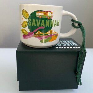 New in Box Starbucks Savannah Discovery Series 2 oz Ornament Mini Expresso Mug